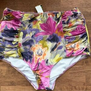 Kortni Jeane Painted Floral Bikini Bottom - XL